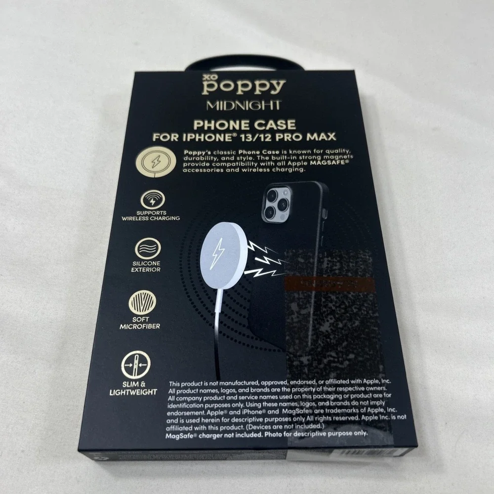 XO Poppy Midnight Black iPhone 13/12 Pro Max MagSafe Compatible NIB